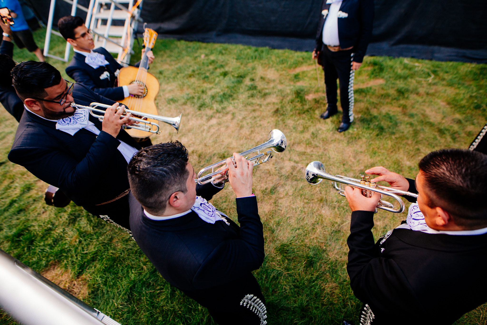 Mariachi Ameca trumpet players performing